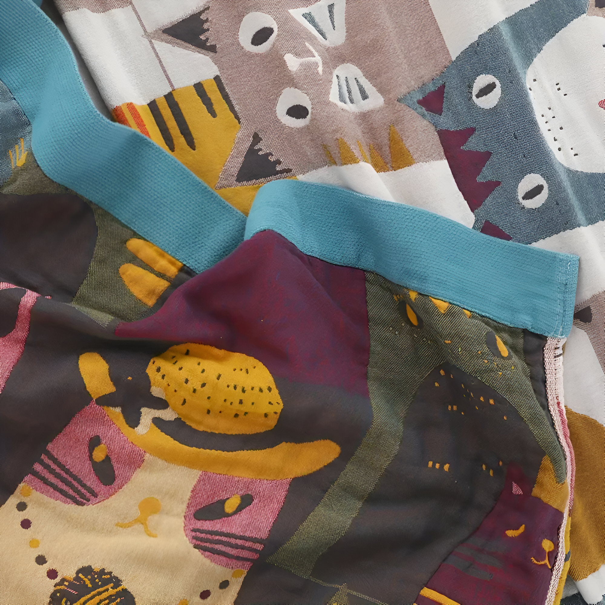 Children's Blanket Reversible Cat Print 100% Cotton - Image 7