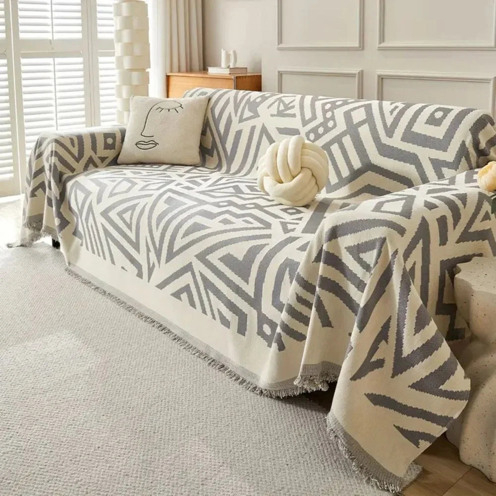 Sofa Cover Soft Chenille Reversible Triangle Machine Washable - Image 4
