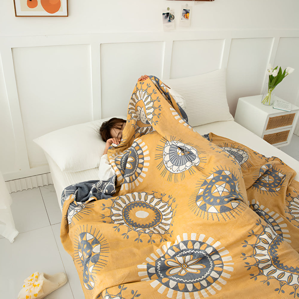 Cotton Throw Blanket Four-Layer Gauze - Image 5