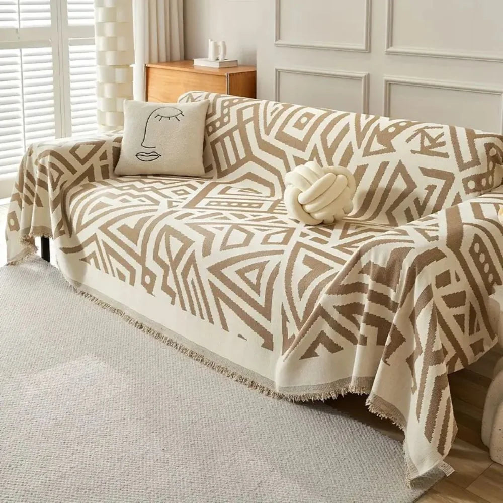 Sofa Cover Soft Chenille Reversible Triangle Machine Washable - Image 5