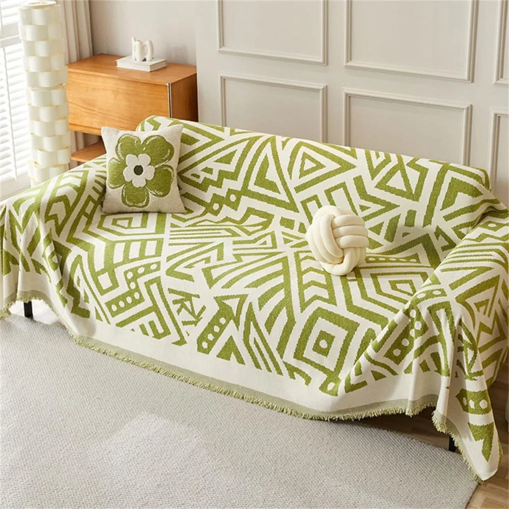 Sofa Cover Soft Chenille Reversible Triangle Machine Washable - Image 6