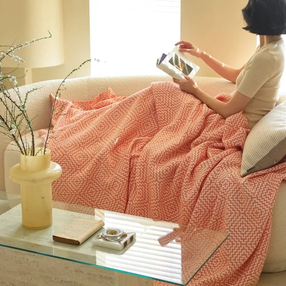 Blanket Pure Cotton Breathable Reactive Print - Image 4