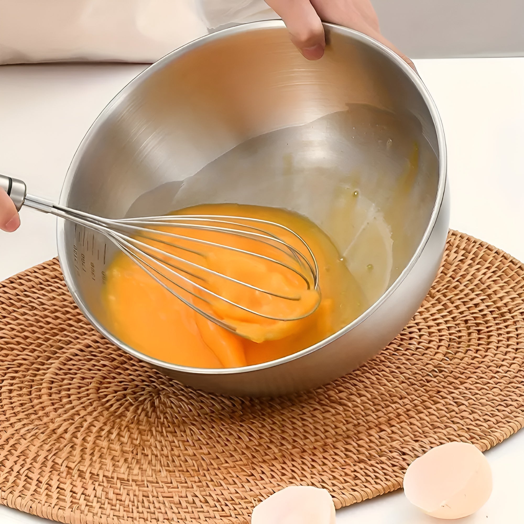 Mixing Bowl Set Stainless Steel Measurement Marks Dishwasher Safe - Image 5