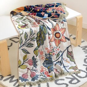 Bath Towel 100% Cotton Reversible Floral Print