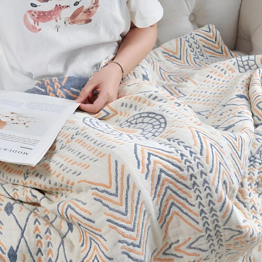 Cotton Throw Blanket Reversible Ultra-Soft Machine Washable - Image 4