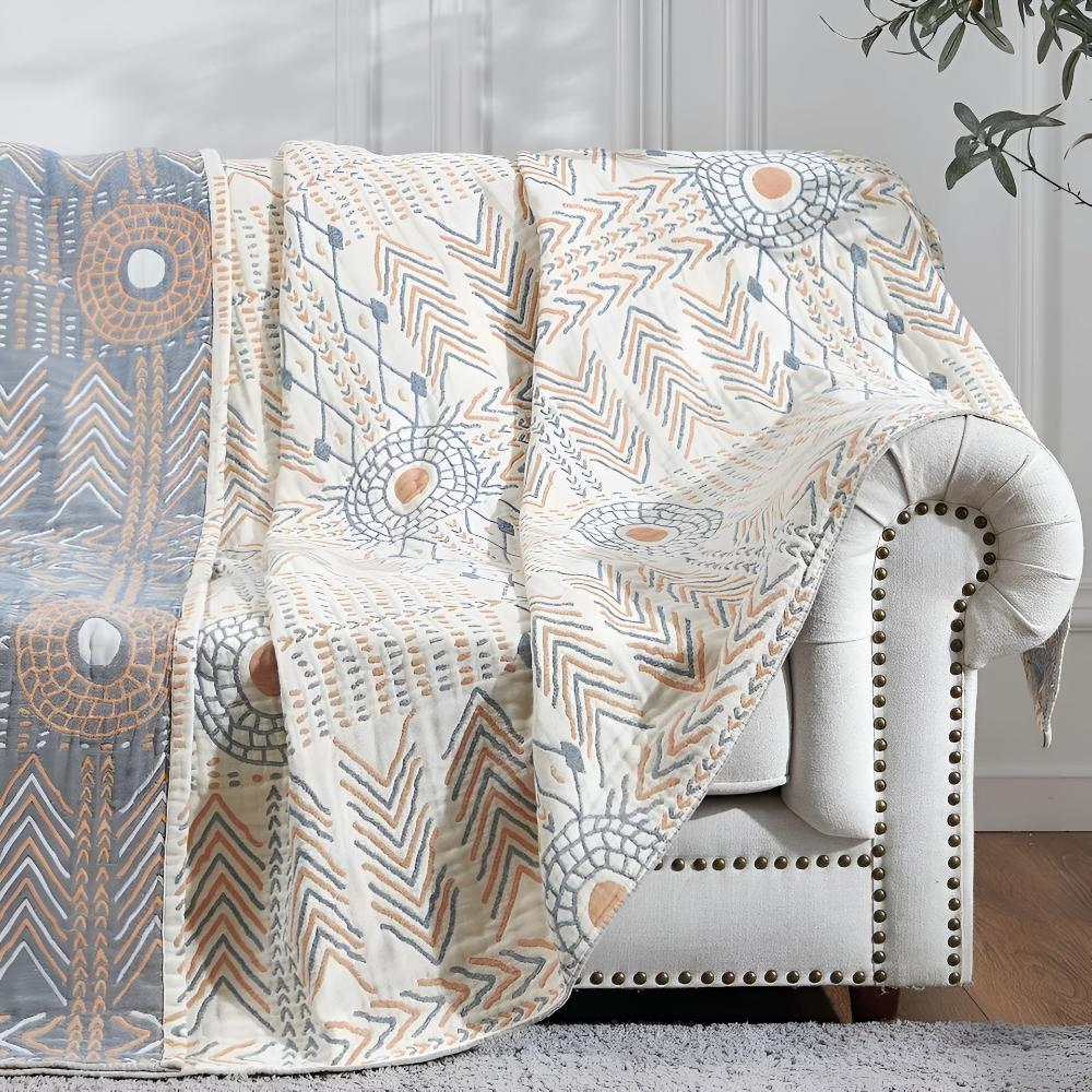Cotton Throw Blanket Reversible Ultra-Soft Machine Washable - Image 6