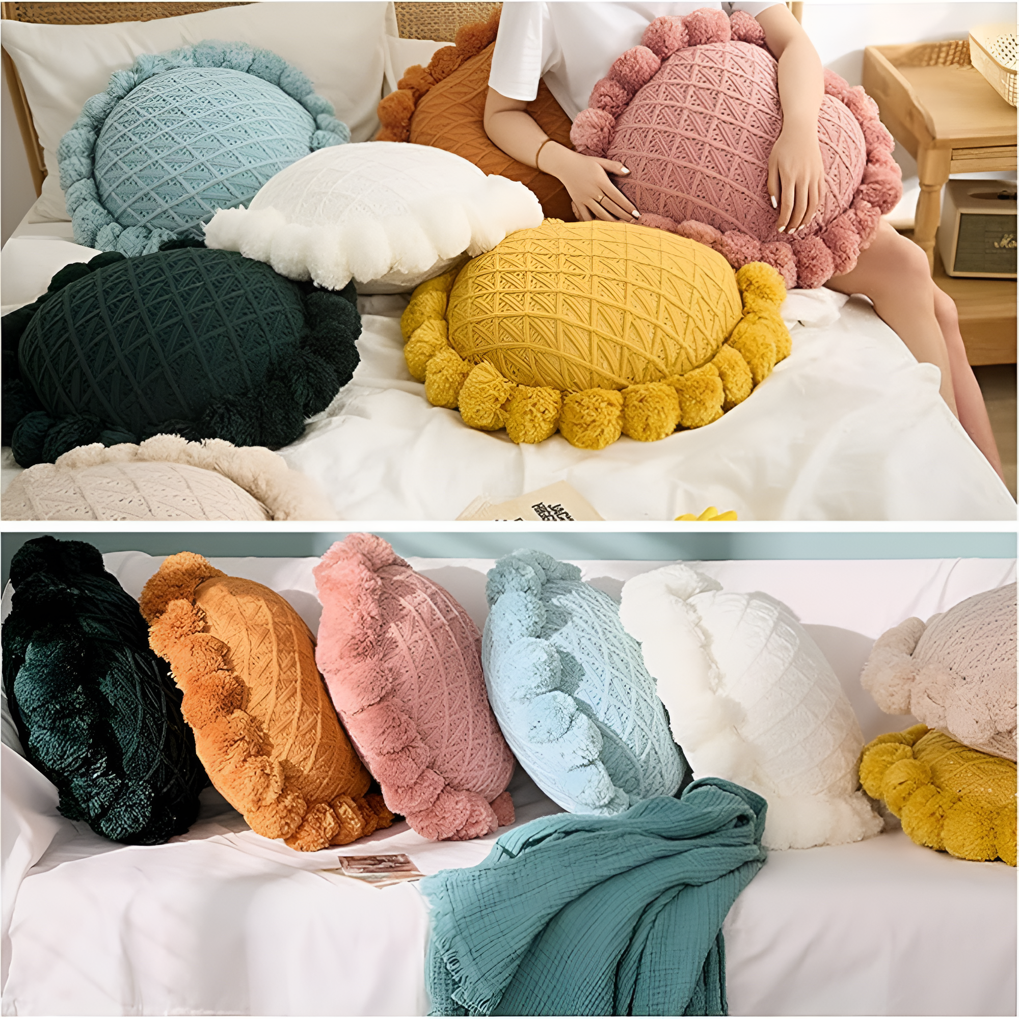 Cushion Sunflower Weave Pom-Pom Trim - Image 2