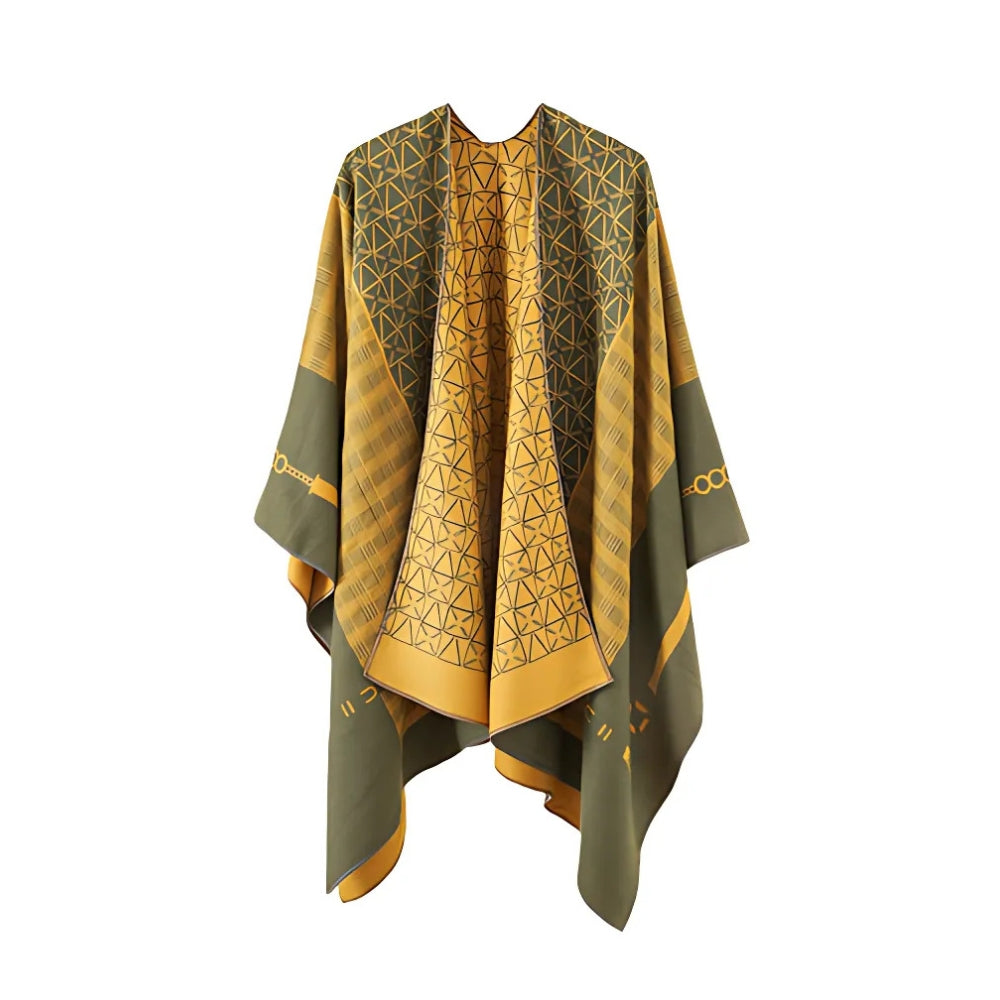 Poncho Shawl Geometric Pattern Lightweight Cotton Microfiber - Image 2