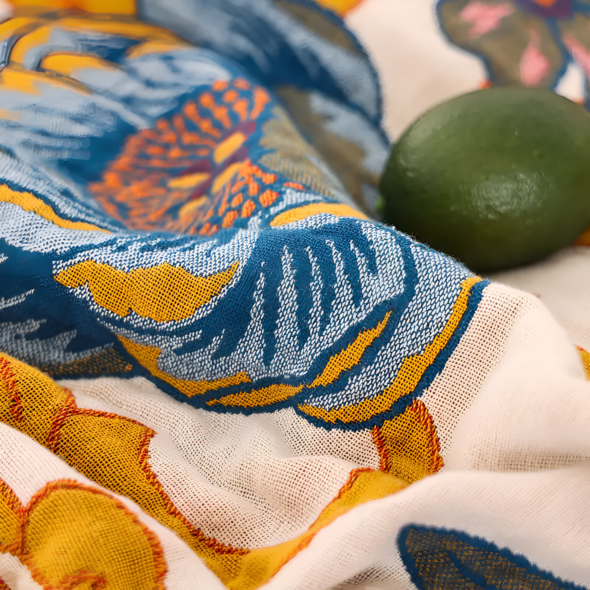 Blanket Reversible Floral 100% Cotton - Image 4