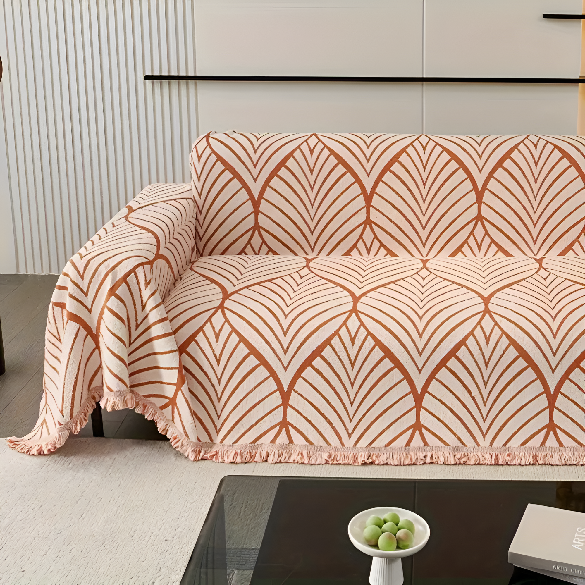Sofa Cover Maple Leaf Microfiber Chenille Non-Slip Backing - Image 6