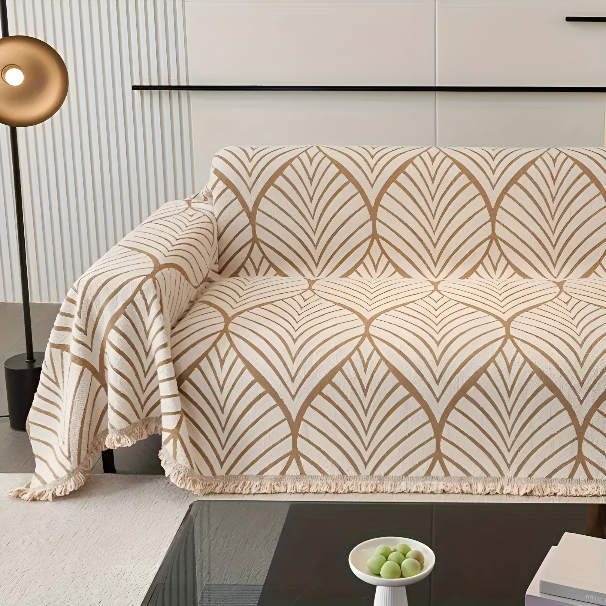 Sofa Cover Maple Leaf Microfiber Chenille Non-Slip Backing - Image 5