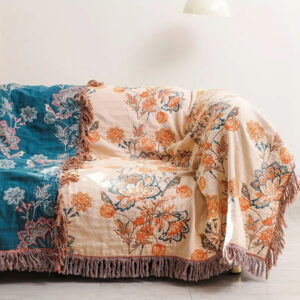 Throw Blanket 100% Cotton Rustic Boho
