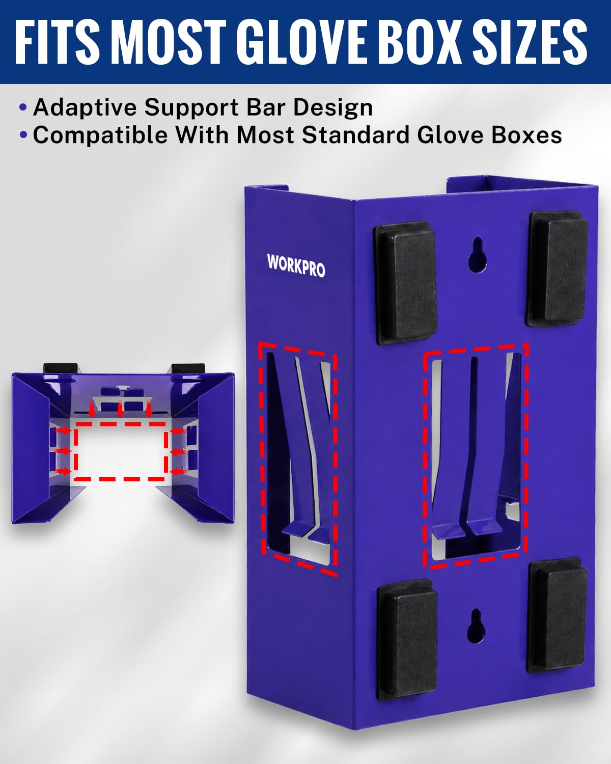 WORKPRO Magnetic Glove Dispenser, Heavy Duty Steel Glove Box Holder with 4 Strong Magnets, Wall Mount Glove Holder for Nitrile Gloves, Garage, Workshop, Warehouse and Laboratory - Image 5