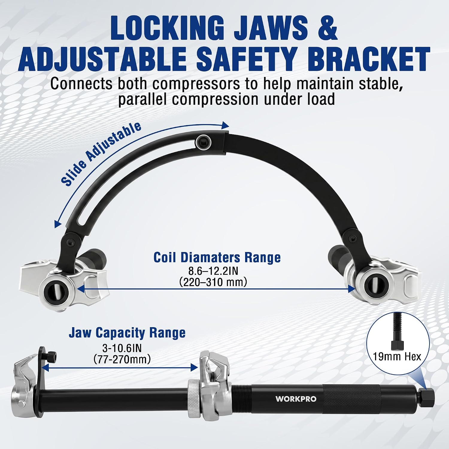WORKPRO 2-Piece Heavy Duty Coil Spring Compressor Tool Set, 2200LB Capacity - Image 5