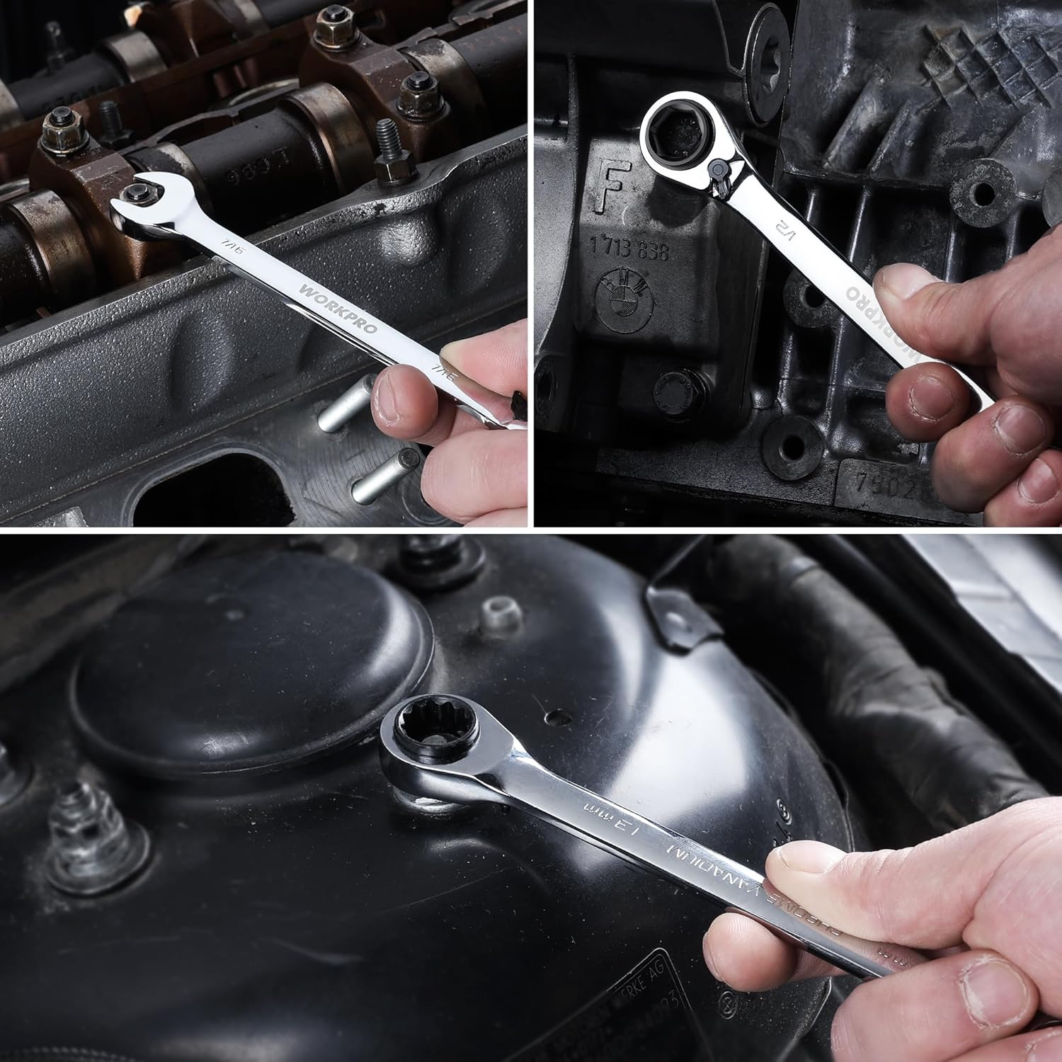WORKPRO 7-Piece 3-in-1 Reversible Ratchet Wrench Set, Metric - Image 9