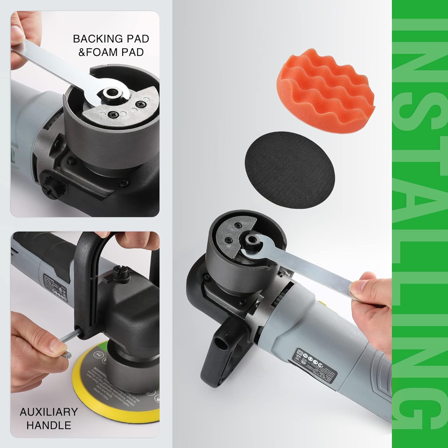 WORKPRO Car Buffer Polisher Kit, 6 Inch 6400RPM Dual Action With 6 Variable Speeds, 7A Orbital for Car Detailing, Waxing, Scratch Removing - Image 7