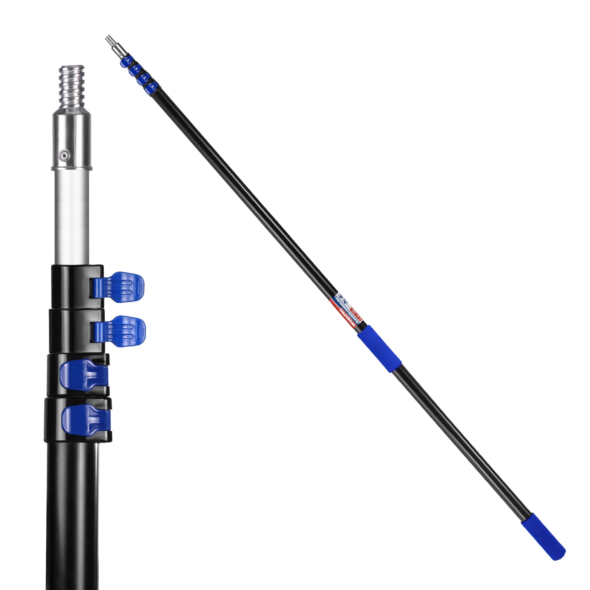 WORKPRO 28FT Pole, Heavy-Duty for Painting, Window Cleaning and High Reach | Heavy-Duty Aluminum, Flip-Lock, 3/4" Thread, Up to 28FT Reach, No Ladder Needed, Durable - Image 2