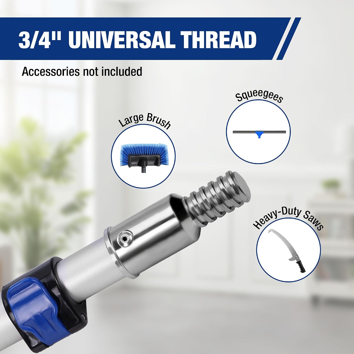 WORKPRO 28FT Pole, Heavy-Duty for Painting, Window Cleaning and High Reach | Heavy-Duty Aluminum, Flip-Lock, 3/4" Thread, Up to 28FT Reach, No Ladder Needed, Durable - Image 6