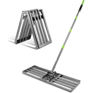 WORKPRO Lawn Leveling Rake, 30” x 10” Rake with 6FT Adjustable Handle | Heavy Duty Leveling Rake with Premium Stainless Steel & No-Slip Grip for Garden, Backyard, Golf Course, Farm, Pasture