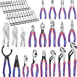WORKPRO Pliers Set, 20-Piece Pliers Set with 2-pack Organizer Rack | Channel Locks Plier and Vise Grip Plier Assortment
