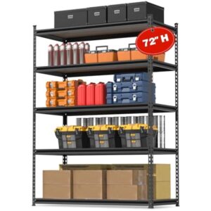 WORKPRO 5-Tier Shelving with Particle Board, 72" Hx36 Wx18 D, 4000LBS Load
