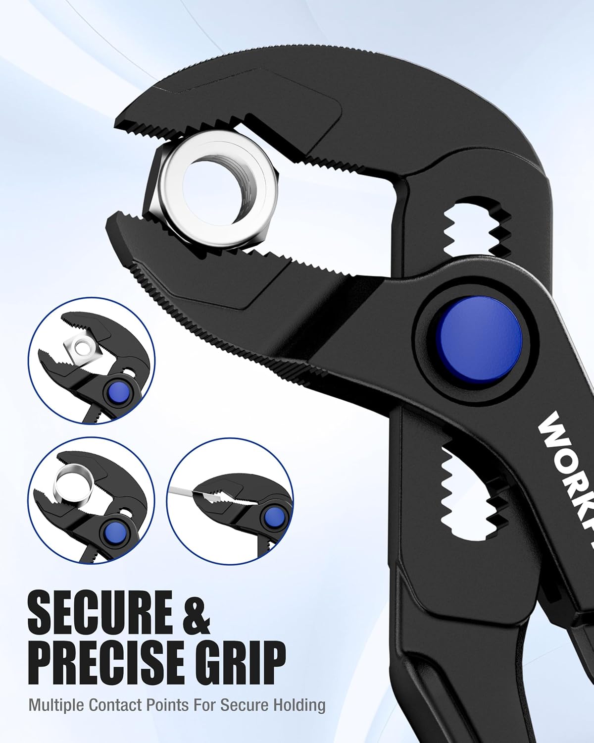 WORKPRO 4-Piece Mini Pliers Set with Pouch, Includes 4-Inch Plier Wrench & Slip Joint & Water Pump Pliers & 4.5-Inch Long Nose Slip Joint Plier, Adjustable Pliers/Pocket Plier/EDC Tool Gift for Man - Image 8