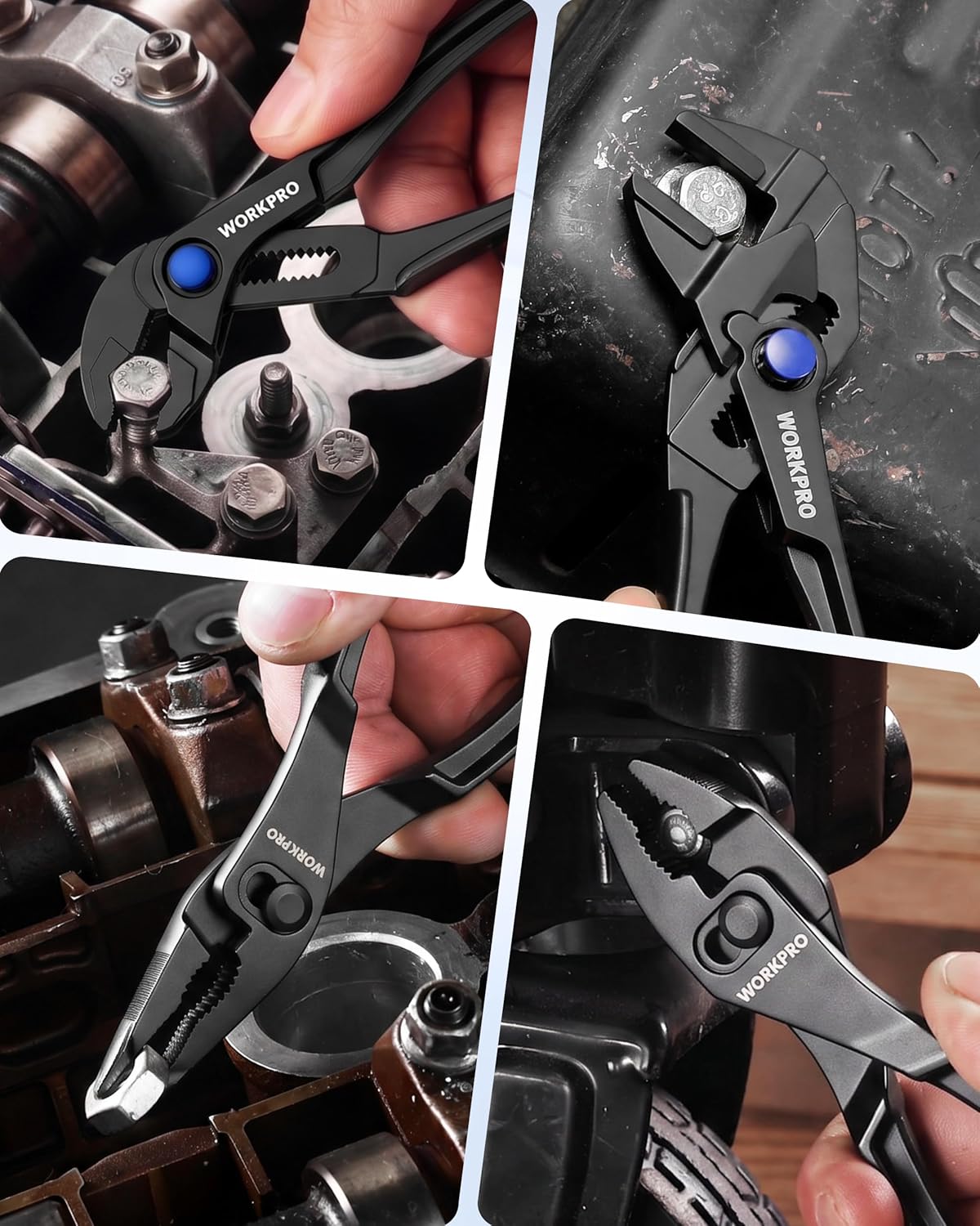 WORKPRO 4-Piece Mini Pliers Set with Pouch, Includes 4-Inch Plier Wrench & Slip Joint & Water Pump Pliers & 4.5-Inch Long Nose Slip Joint Plier, Adjustable Pliers/Pocket Plier/EDC Tool Gift for Man - Image 9